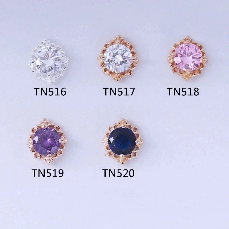 

2pcs Luxury Round Crystal Rhinestones Nail Art Charms 3D Shiny Diamond Nail Decorations High Quality Jewelry Nail Accessories
