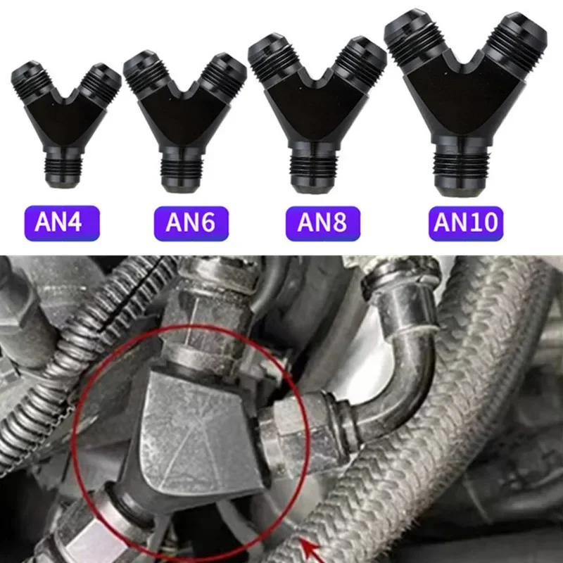

AN4 AN6 AN8 AN10 Y Переходник Блок Наружная резьба Автомобильный топливный шланг Фитинги Переходники Масляная труба Универсальный алюминий