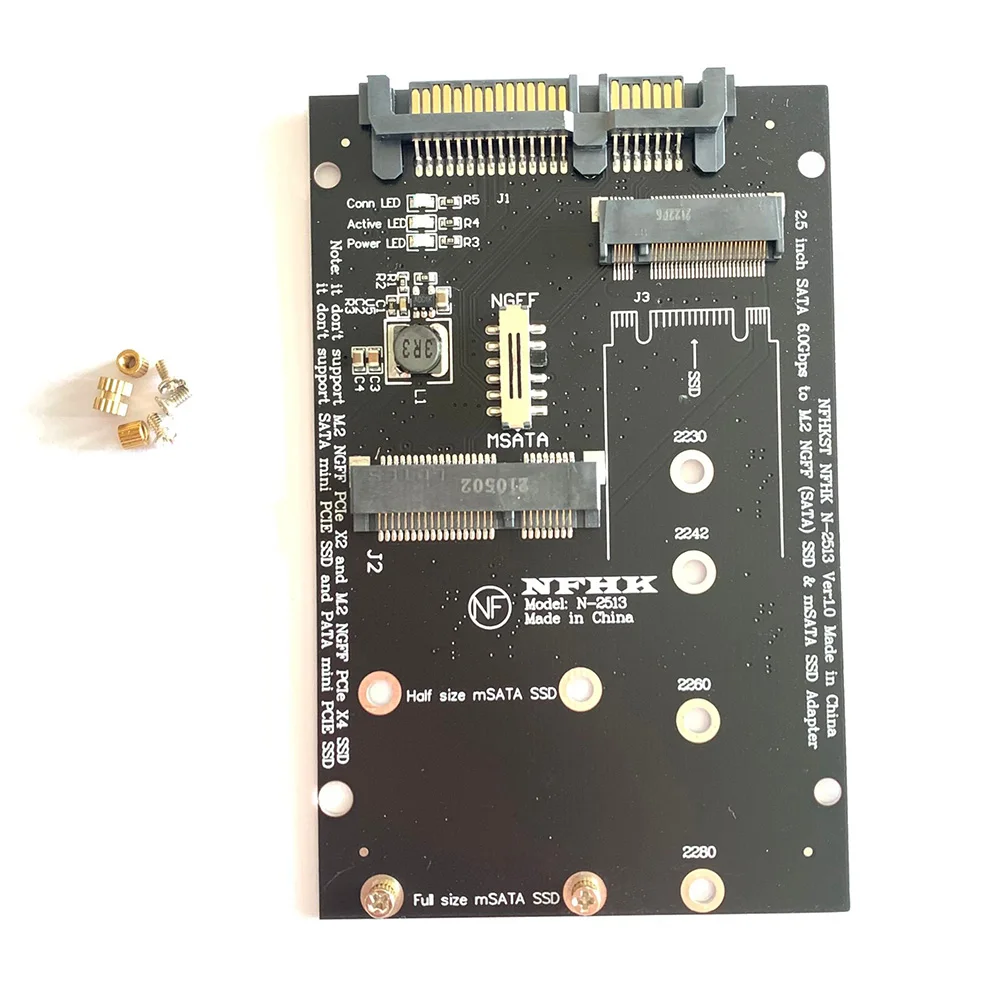 

SSD Adapter Card Board Expansion Extender MSATA SSD to SATA 7 15Pin 2.5 inch Adapter Card 2 in 1 Computers Riser