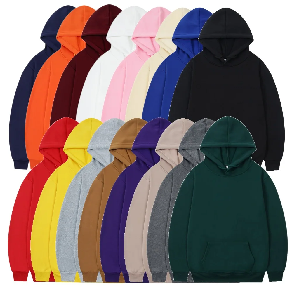 Толстовка Мужская/Женская однотонная флисовый пуловер модный брендовый свитшот