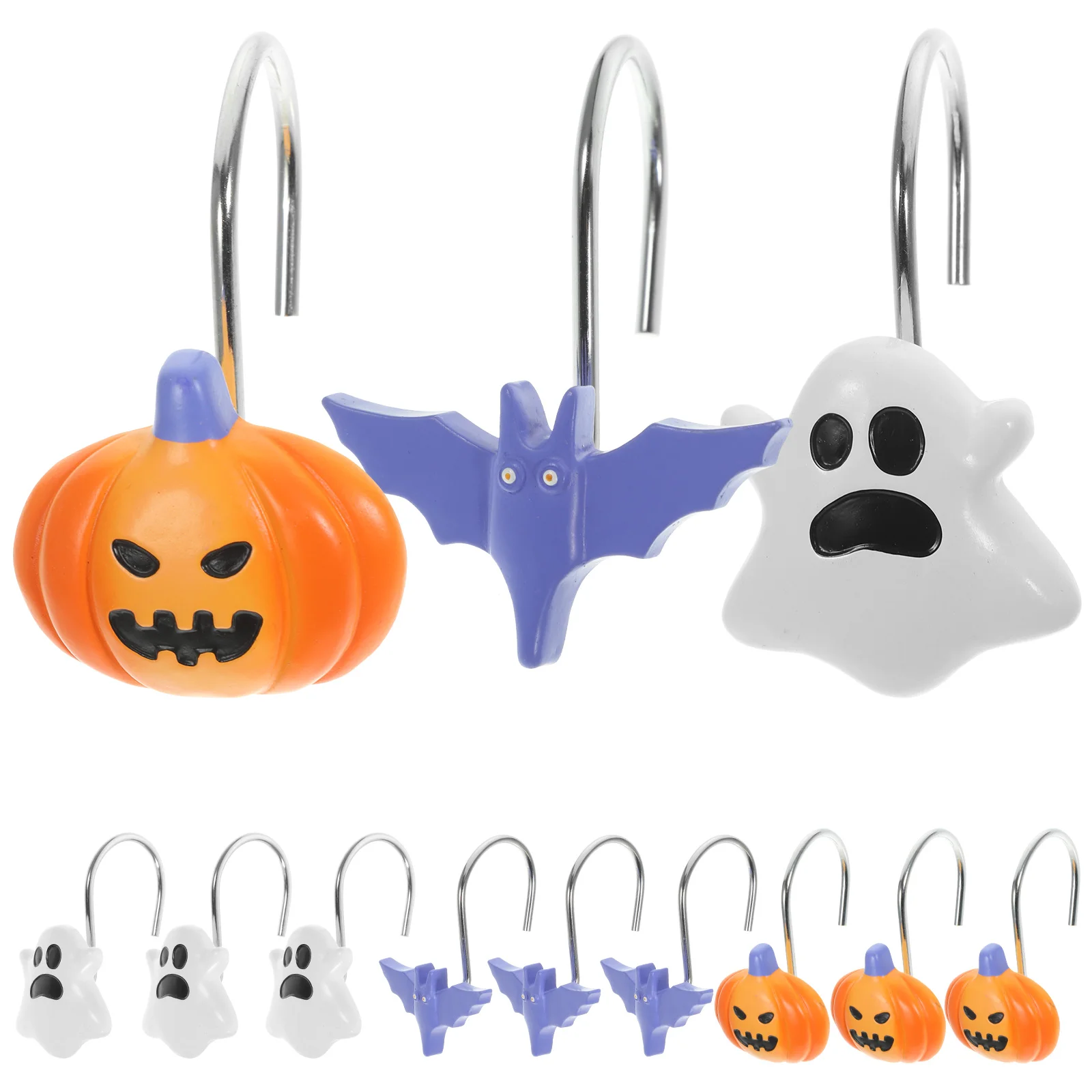 

12pcs Shower Curtain Hangers Shower Curtain Hooks Shower Curtain Hooks Halloween Themed Hooks