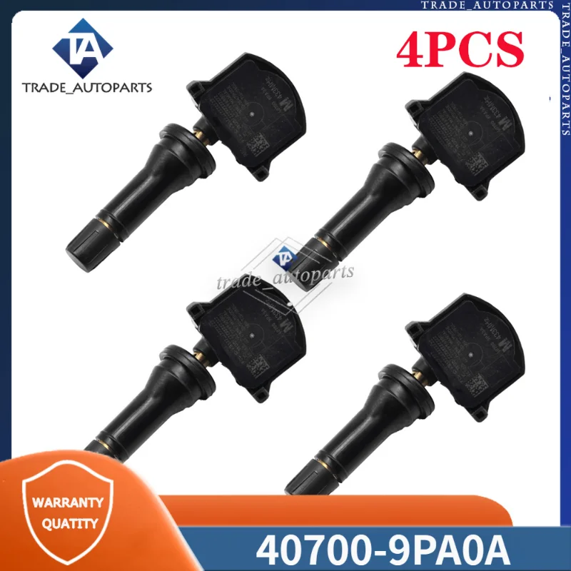 Датчик давления в шинах для Nissan, 4 шт., 40700-9PA0A 407009PA0A, 433 МГц, система мониторинга давления воздуха в шинах TPMS