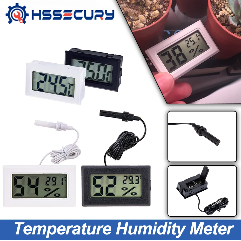 

Digital Electronic Thermometer Hygrometer Sensor fish tank refrigerator Water temperature mete thermometer with waterproof probe