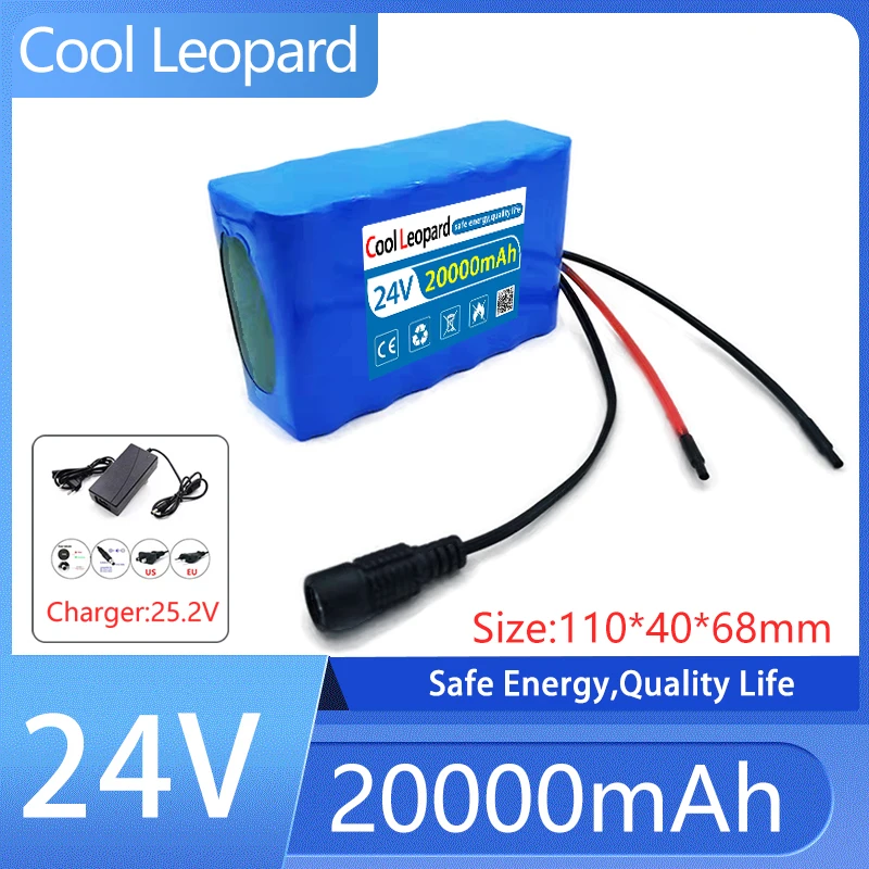 

New 18650 6S2P 24V 20Ah Lithium Battery Pack,For Electric Bicycle Moped Moped E-Scooter Li-ion Battery With BMS + Charger