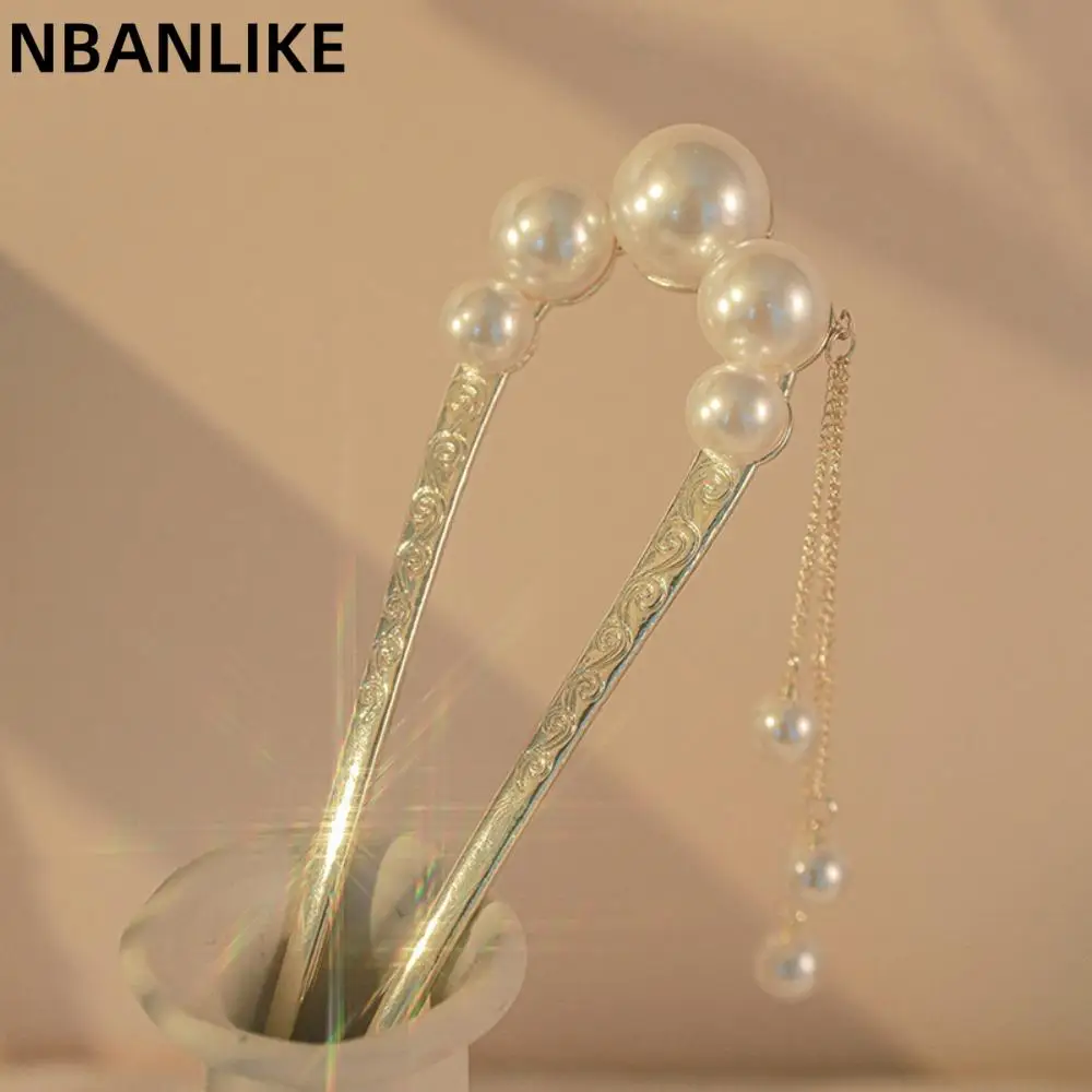

Pearl Wedding Accessories Temperament Tassel Chinese Style Accessories U-Shaped Hairpin Women Headwear Retro Hair