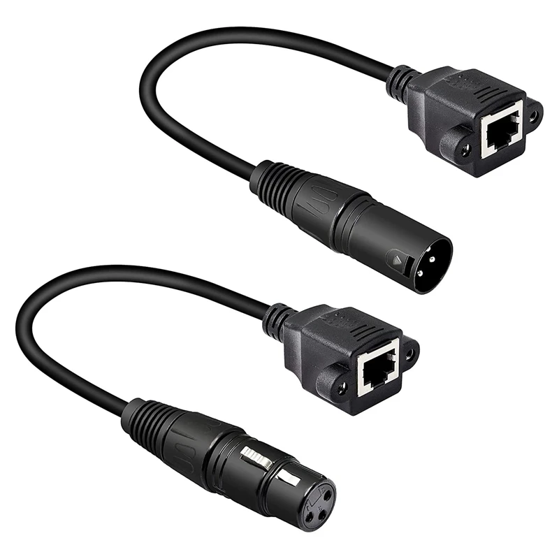 

JFBL Hot 1 Pair XLR 3Pin To RJ45 Female Adapter Cable,XLR Male To RJ45 Network Connector Extension Cable Use Cat5 Ethernet