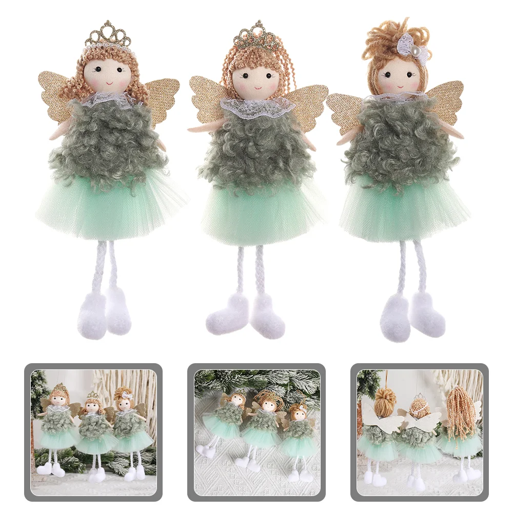 

3 Pcs Soft Toys Girls Christmas Xmas Ornament Baby Party Decoration Plush Decorative Pendant