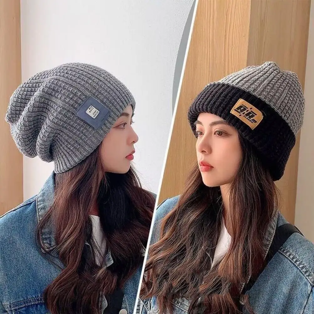 

Lady Warm Hat Cozy Stylish Winter Hats for Men Women Knitted Thick Elastic Windproof Skull Caps with Ear Protection Knitted Hat