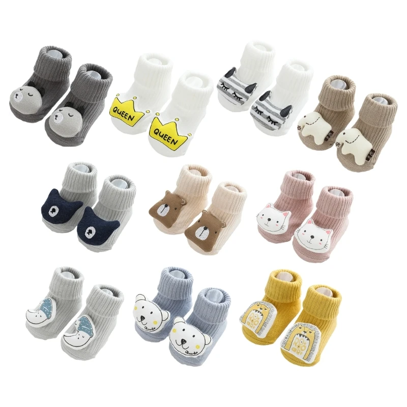 

Baby Girls Shoe Socks Cartoon Toddler Nonslip Floor Socks with Grip Shower Gift Drop Shipping