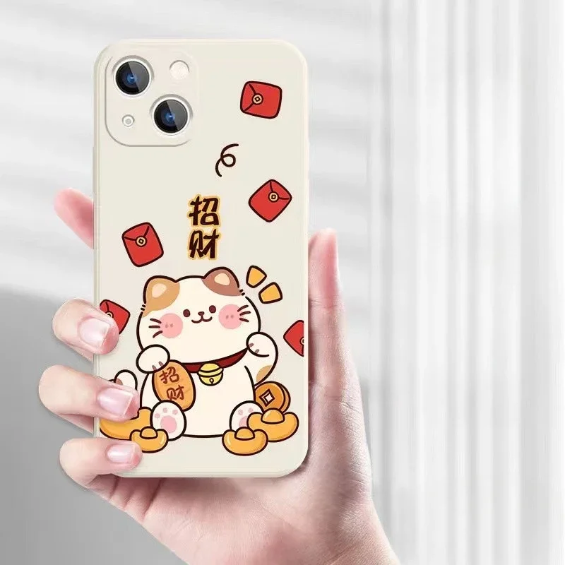 Для Huawei Nova Y91 Y71 Y90 12 Pro 8 7 5 6 SE 8i 7i 4 4e 3 3i Чехол для телефона Новогодний Lucky Cat Cute Cartoon Get