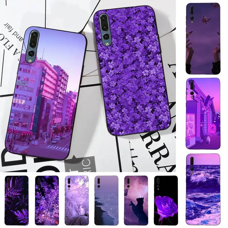 

Purple aesthetic Phone Case for Huawei P30 40 20 10 8 9 lite pro plus Psmart2019