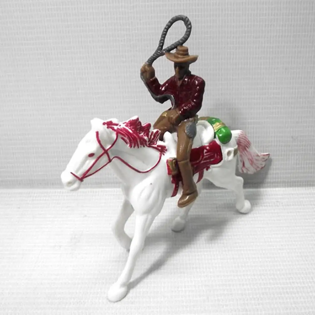 

3X West Cowboy on Horse People Model Action Figures Kids Toy Gifts Home Decor
