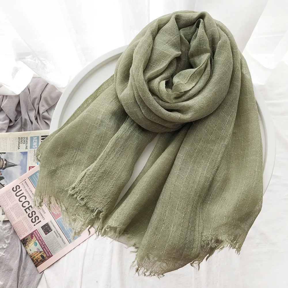 

Autumn Winter Warm Wool Scarf Unisex Plaid Soft Thin Wrap Ladies Casual Look Pashmina Light Weight Long Shawl