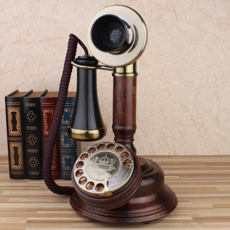 

Retro Vintage Wireless Card Holder Old-Fashioned Turntable Fixed Telephone for the Elderly Home Telephone