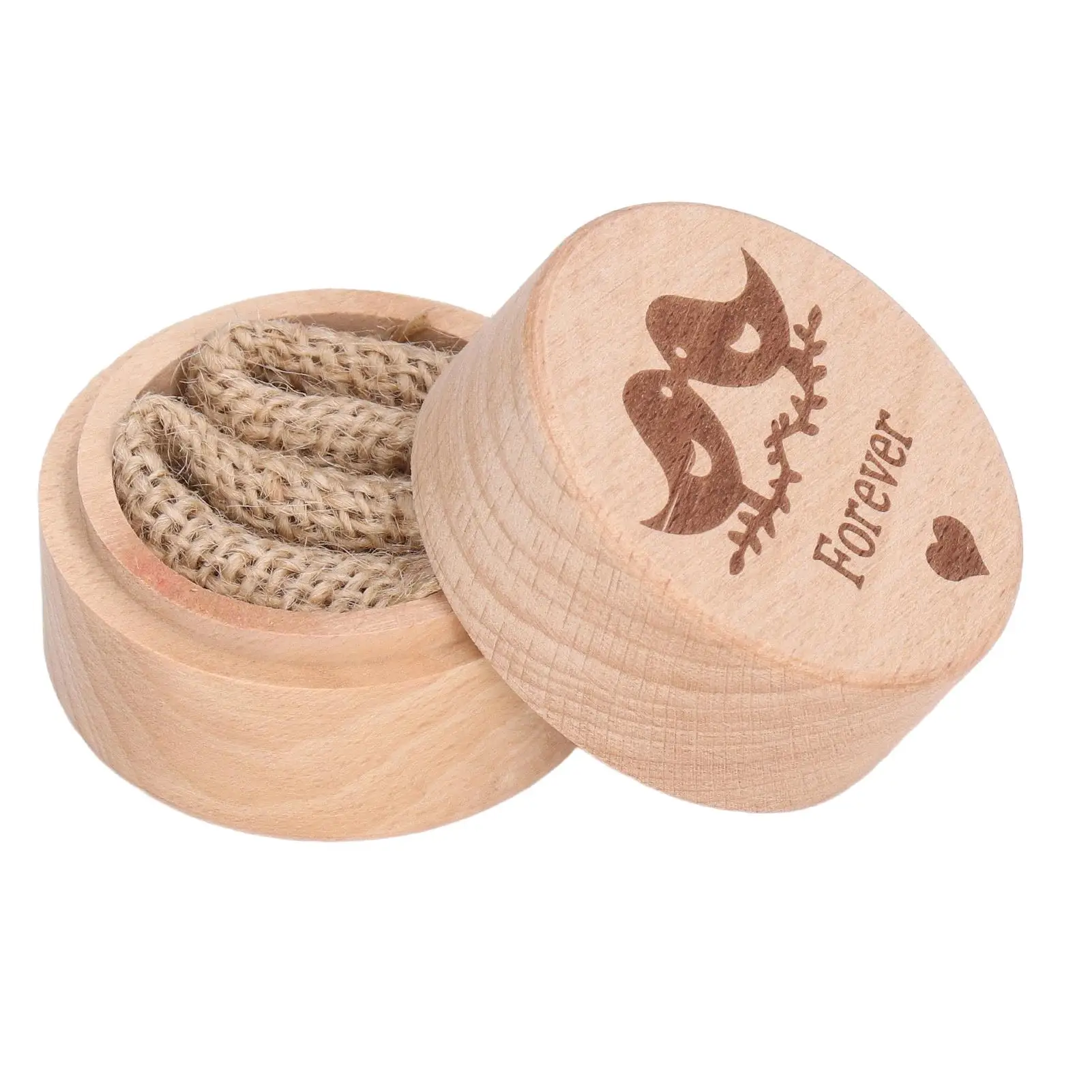 Небольшая круглая античная деревянная коробка для помолвки жены портативный