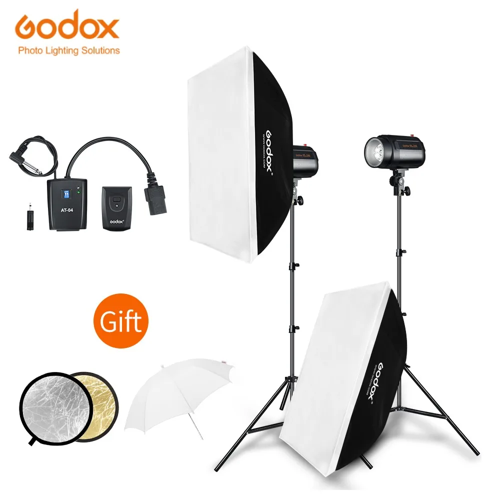 

Набор вспышек Godox 400Ws 2x 200Ws с триггером AT-04 + софтбокс 50x70 см + стойка светильник 190 см с отражателем