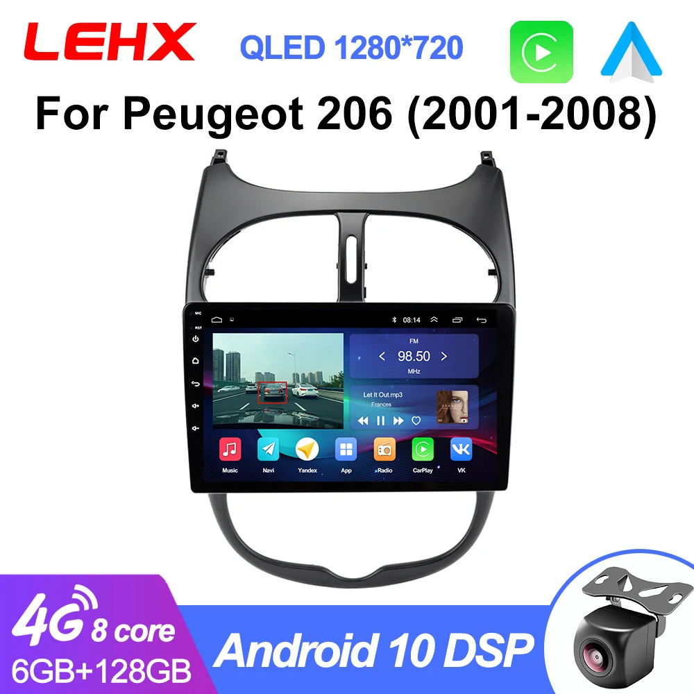 Мультимедийная магнитола LEHX L6 Pro для Peugeot мультимедийная стерео-система на Android с