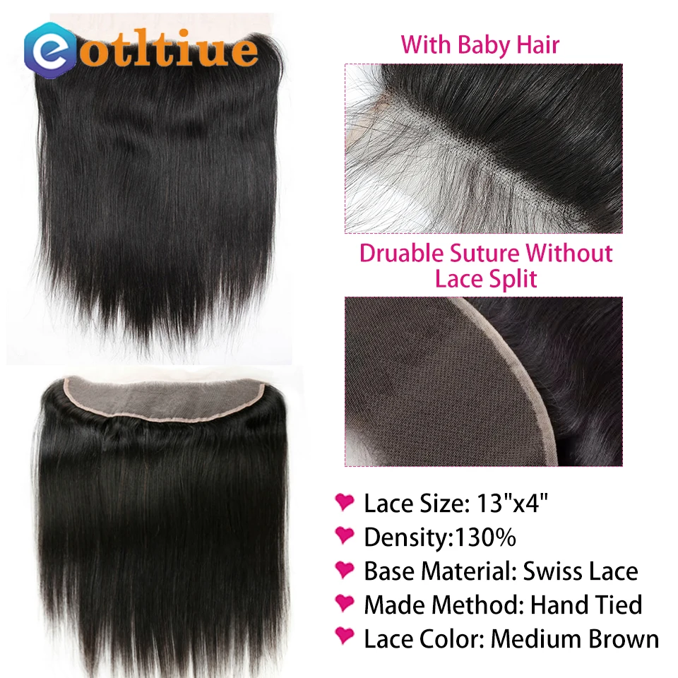 Костяные прямые искусственные волосы с фронтальной застежкой перуанские HD