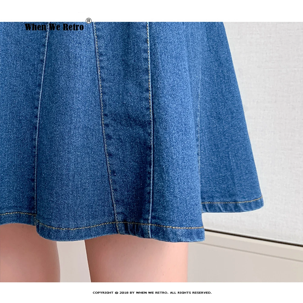 Женская джинсовая мини-юбка с высокой талией и эластичным поясом - купить по