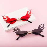 new flame shape exaggerated cool frameless cut edge sunglasses fashion street shooting catwalk women party ball girl eyewear