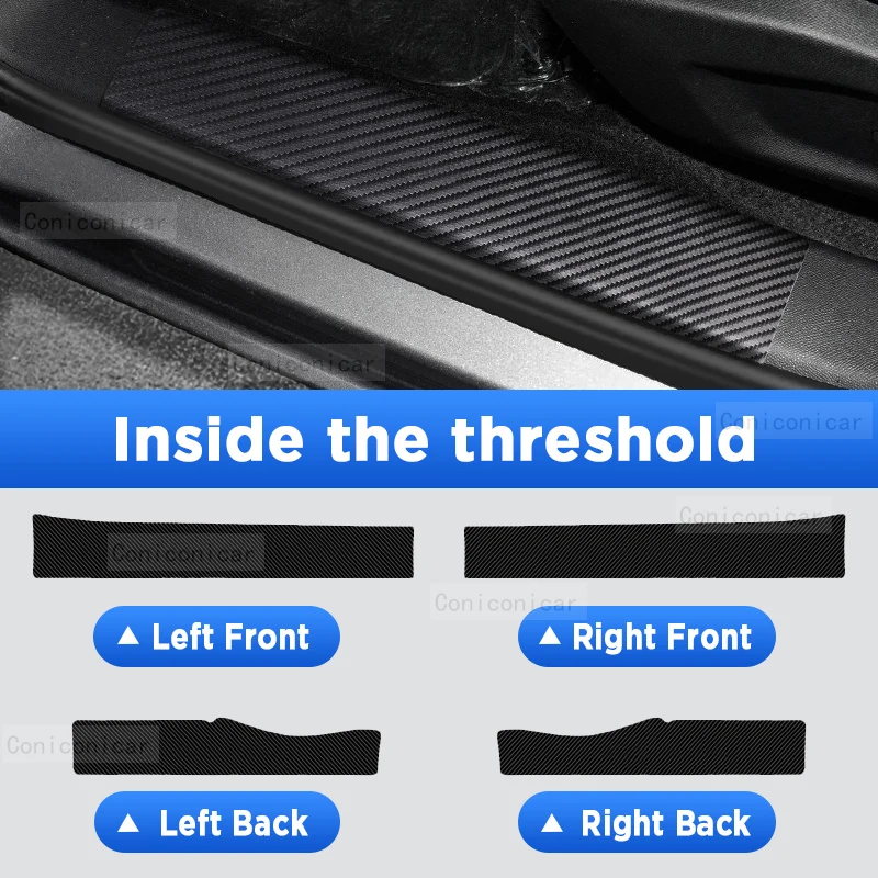 Для Chery Tiggo 7 Pro Max 2022-2025 Авто Защита задней двери Педаль порога из углеродного волокна Текстура Аксессуары Кожаная наклейка на автомобиль