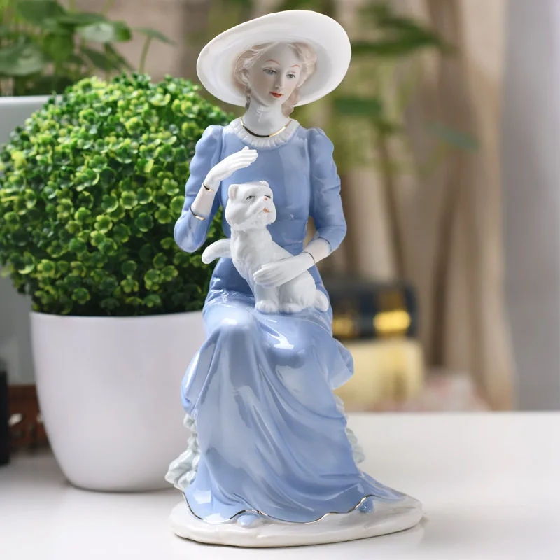 

Europe Ceramic Statue Sculpture Home Furnishing Craft Decoration Living Room And Office Desk GIFT Porcelain For Ornament Wedding