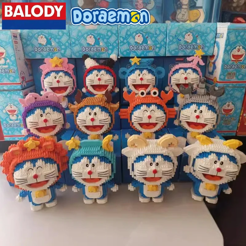 

BALODY Doraemon двенадцать созвездий строительные блоки Kawaii сложная сборка модель образовательные детские игрушки подарок на день рождения