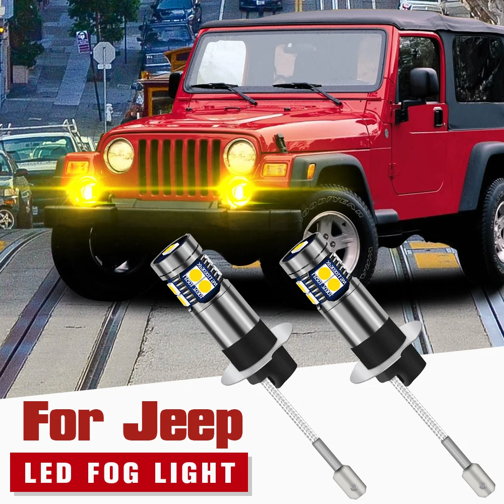 

2pcs LED Fog Light Lamp Blub H3 Canbus Error Free For Jeep Cherokee XJ Grand Cherokee 2 1998-2005 Wrangler TJ