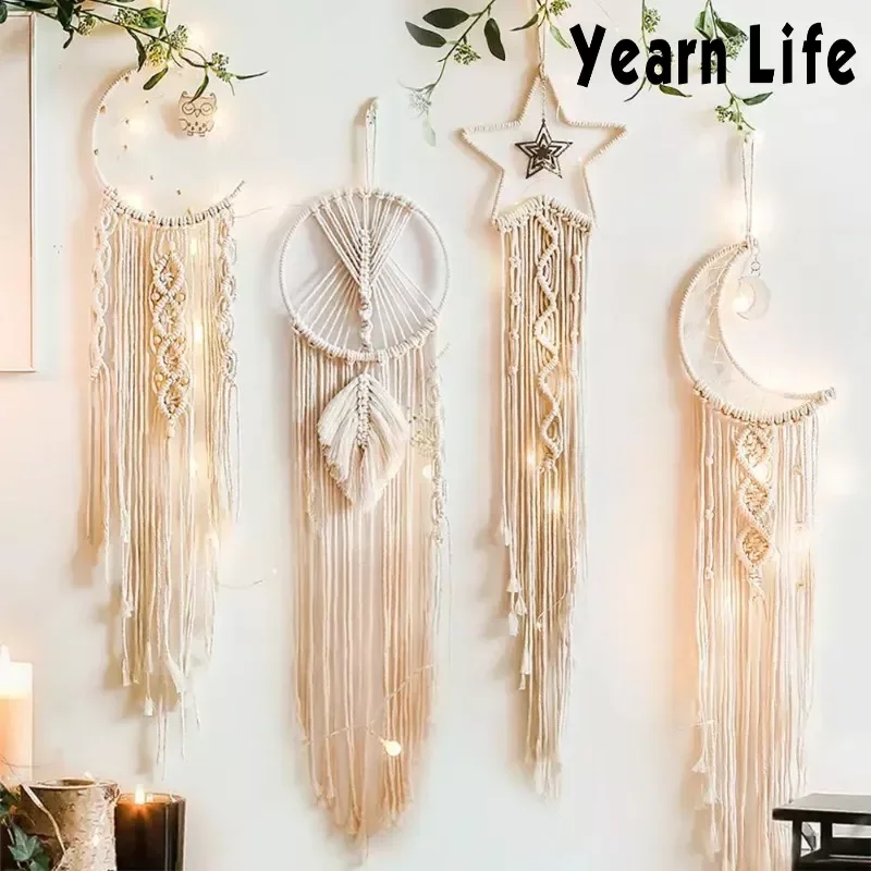 Макраме Ловец снов Бохо домашний декор Луна искусственное макраме настенное