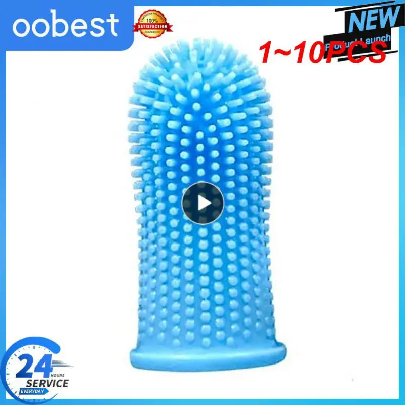 

1~10PCS Dog Super Soft Pet Finger Toothbrush Teeth Cleaning Bad Breath Care Nontoxic Silicone Tooth Brush Tool Dog Cat Cleaning