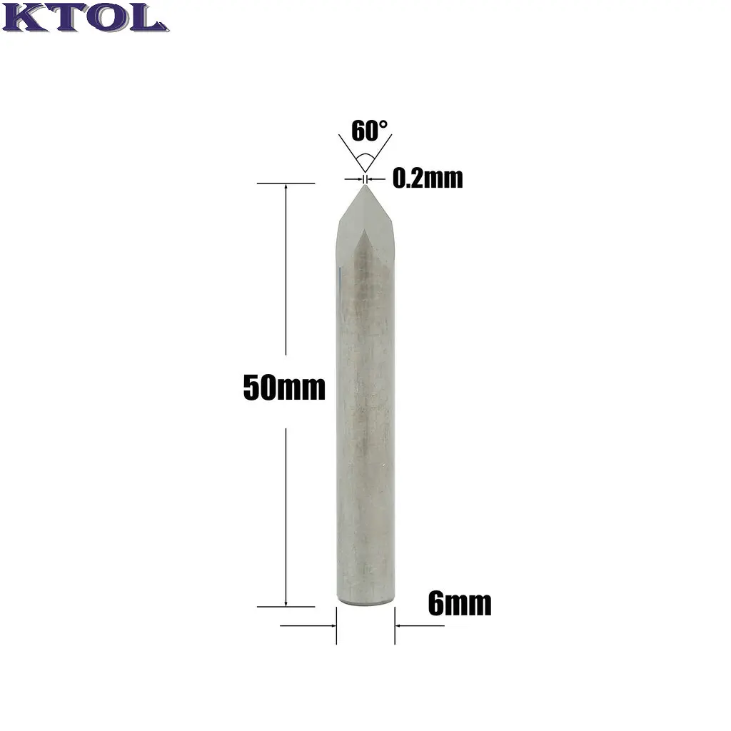 10 шт. 6 мм 60 Угол 0 2 Три лица деревообрабатывающий резак фрезы Вольфрамовая сталь