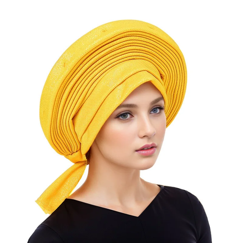 Новые высококачественные африканские головные уборы тюрбан в нигерийском стиле