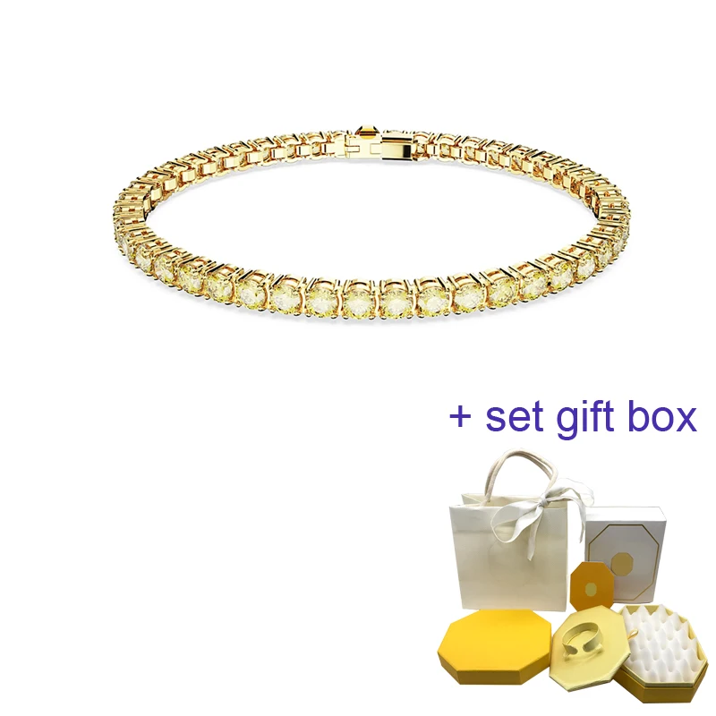 

High quality fashion element yellow diamond single row full diamond bracelet, suitable for beautiful women to wear,free shipping