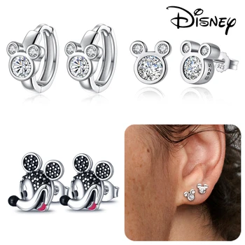Disney Mickey Mouse Earring 925 Silver Heart Earring Pumpkin Coach Stud Earrings Silver Women Star Butterfly Earrings Jewelry 1