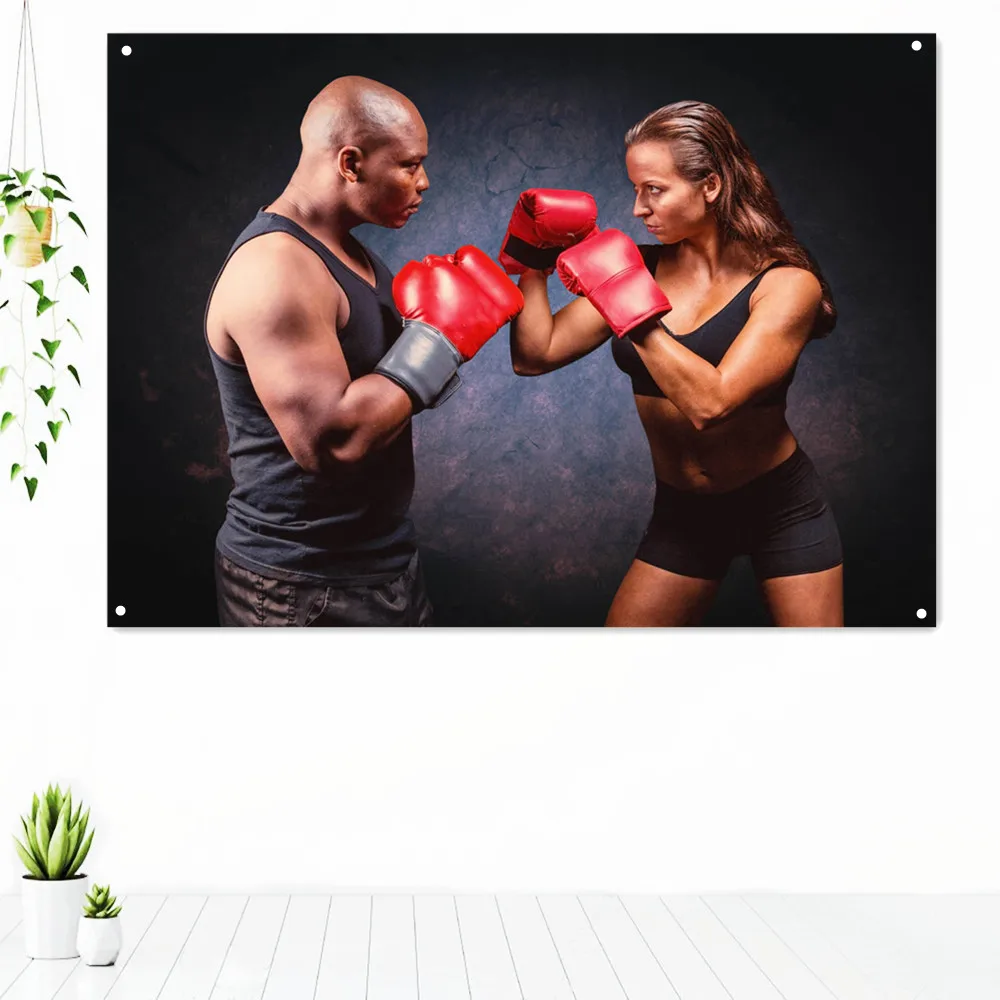 

Fighting Stance Boxing \ Muay Thai \ Kickboxing \ Fight Training Poster Wall Art Wall Hanging Inspirational Tapestry Banner Flag