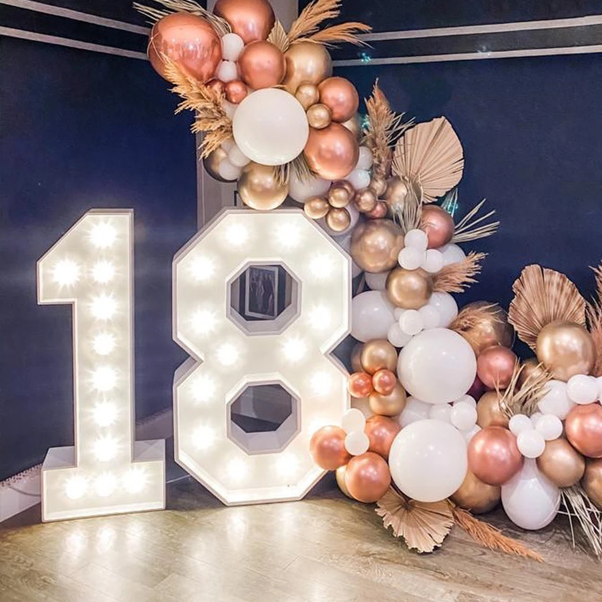 

91.5cm 18 30 40 50 Birthday Marquee Light Up Giant Number Balloon Filling Box 1st Mosaic Balloon Frame Birthday Party Decoration