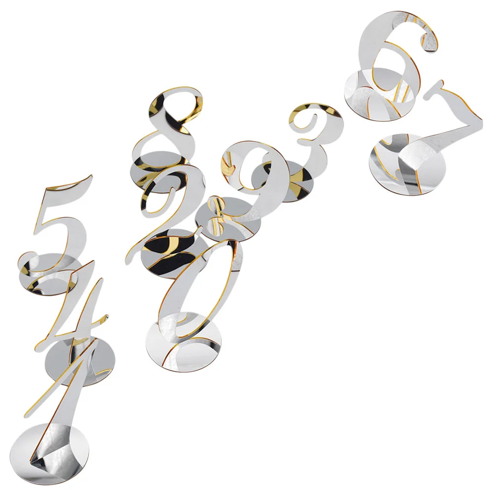 

10 Pcs Table Number Card Wedding Decoration Numbers Reusable Reserved Signs Acrylic Elegant Cards Banquet Bar Standing