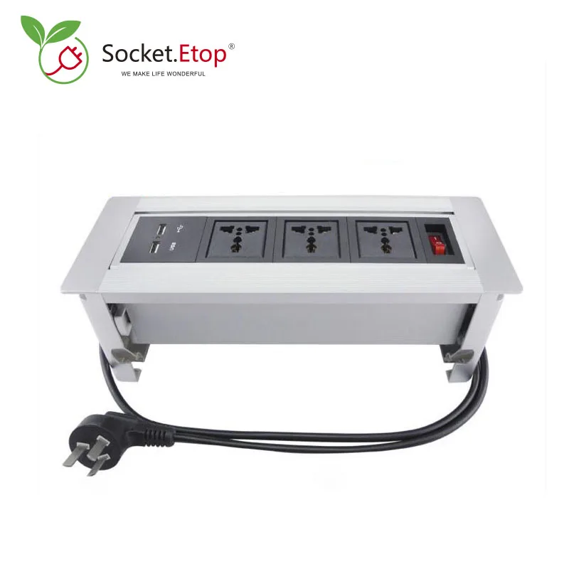 Electric Flipping Socket Home Power Strip 3 Universal Plugs 