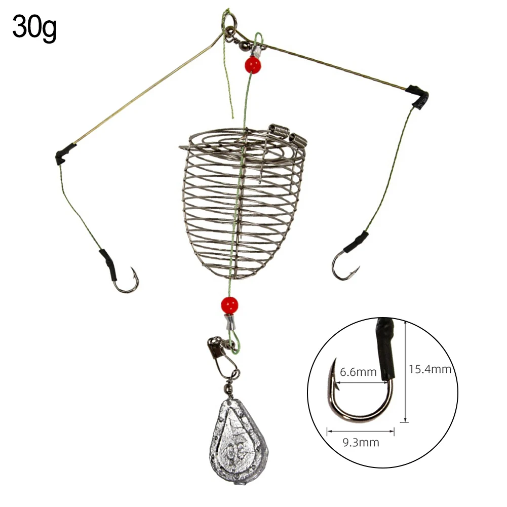 

Bait Carp Fishing Feeder Fishing Baits Cage Hook Rig Set Sinking Artificial Lure Pop-up Nesting Bait Cage Line Group Fish Pesca