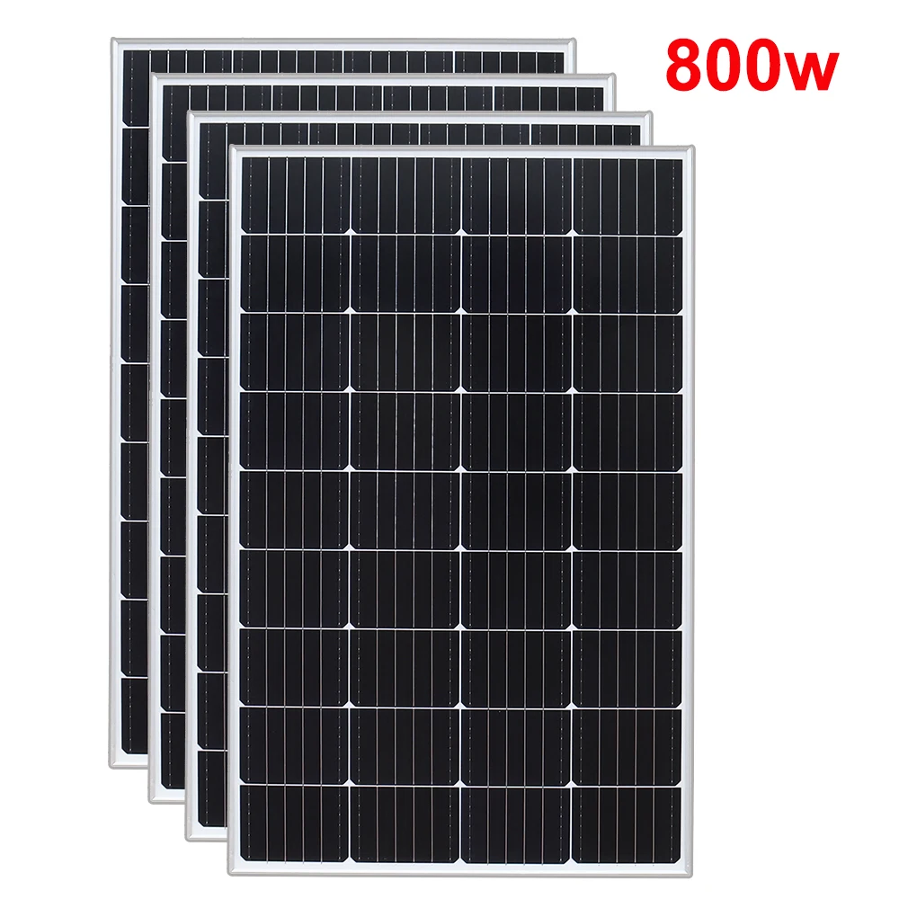 

800w 600w 400W Glass Solar Panel Rigid Monocrystalline Cell Photovoltaic System for Home Roof Car Balcony Boat EU USA Warehouse
