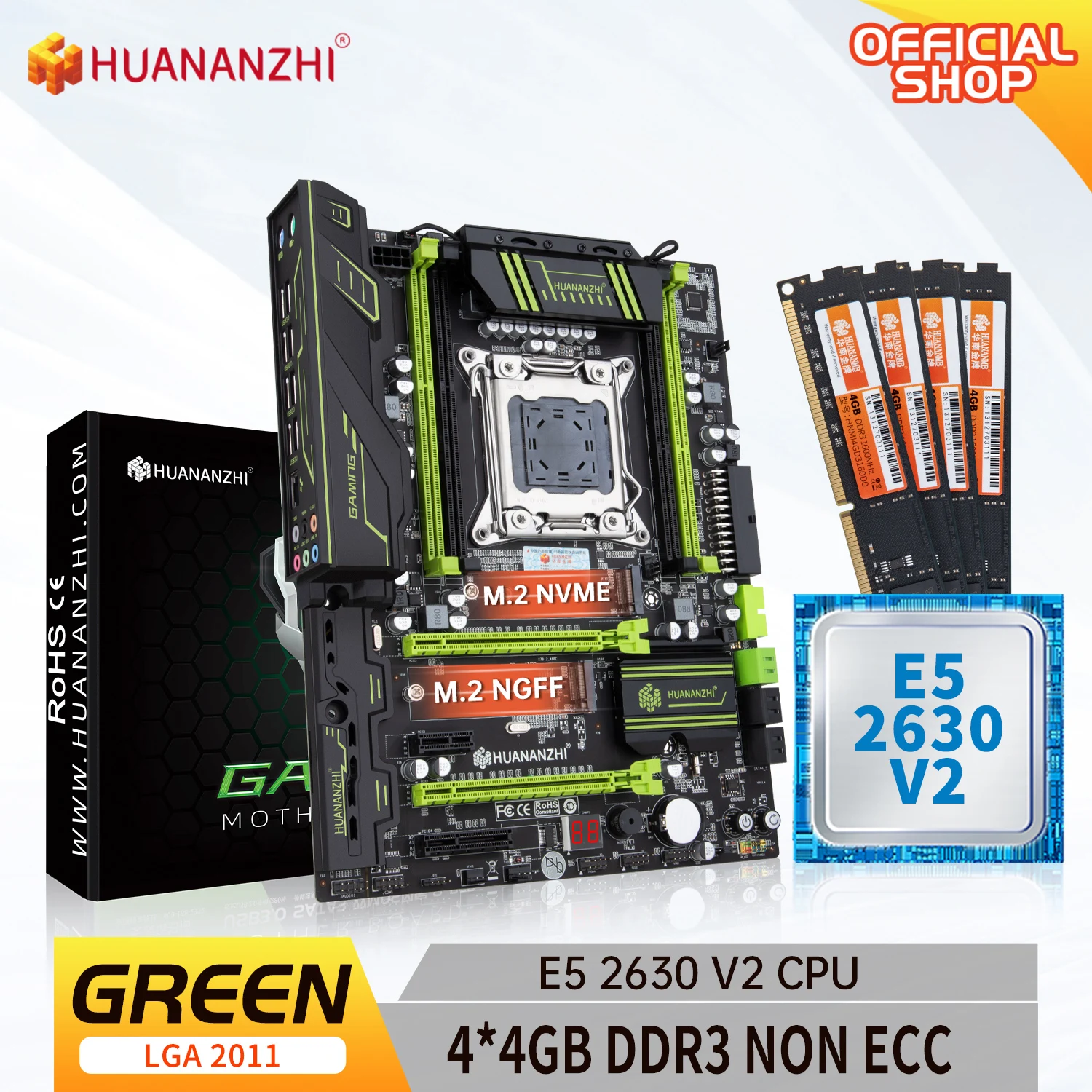 Материнская плата HUANANZHI X79 atx + процессор Intel XEON E5 2 49 V2 Оперативная память 4*4 Гб DDR3 2630