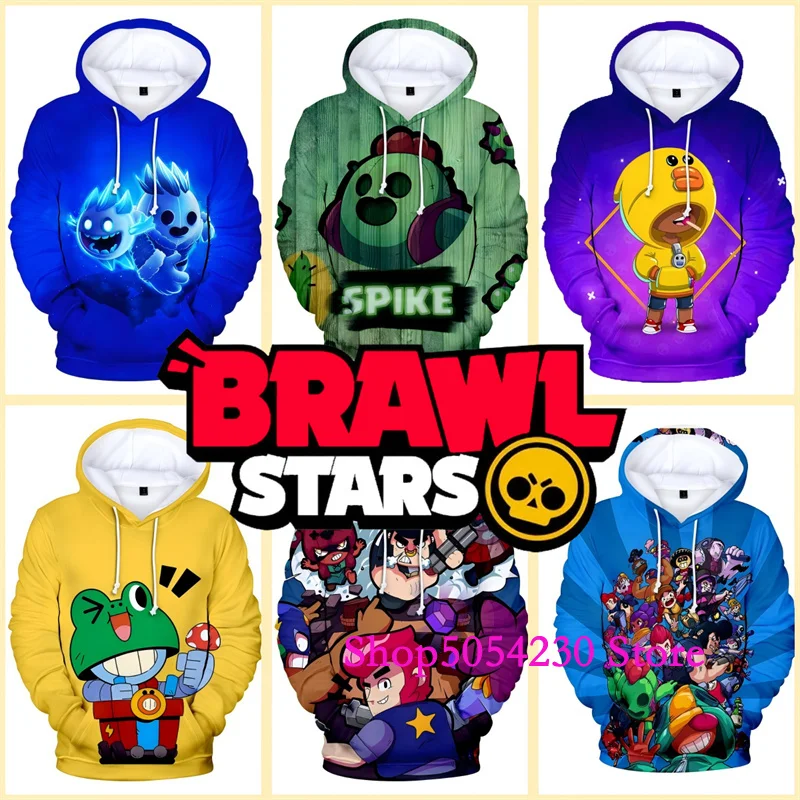 Фото Детские толстовки Brawl-Stars с капюшоном, аниме-фигурки WEREWOLF LEON 3D, детские топы Crow Leon для мальчиков и девочек №1