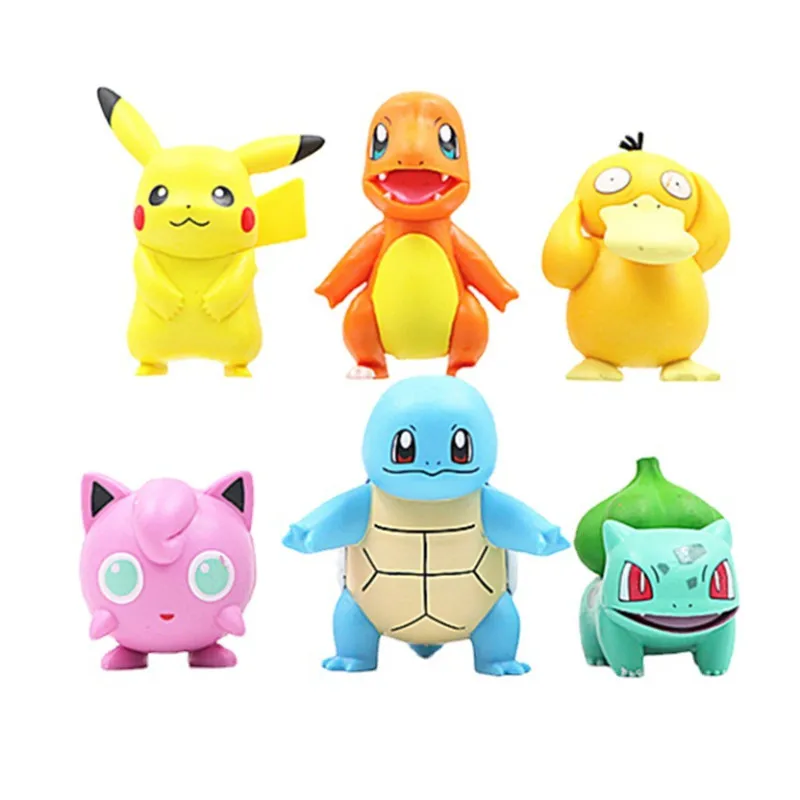 

6 action figure pocket bogeyman cute pikachu vinyl figurine tabletop ornaments adorn children's toy collection gifts