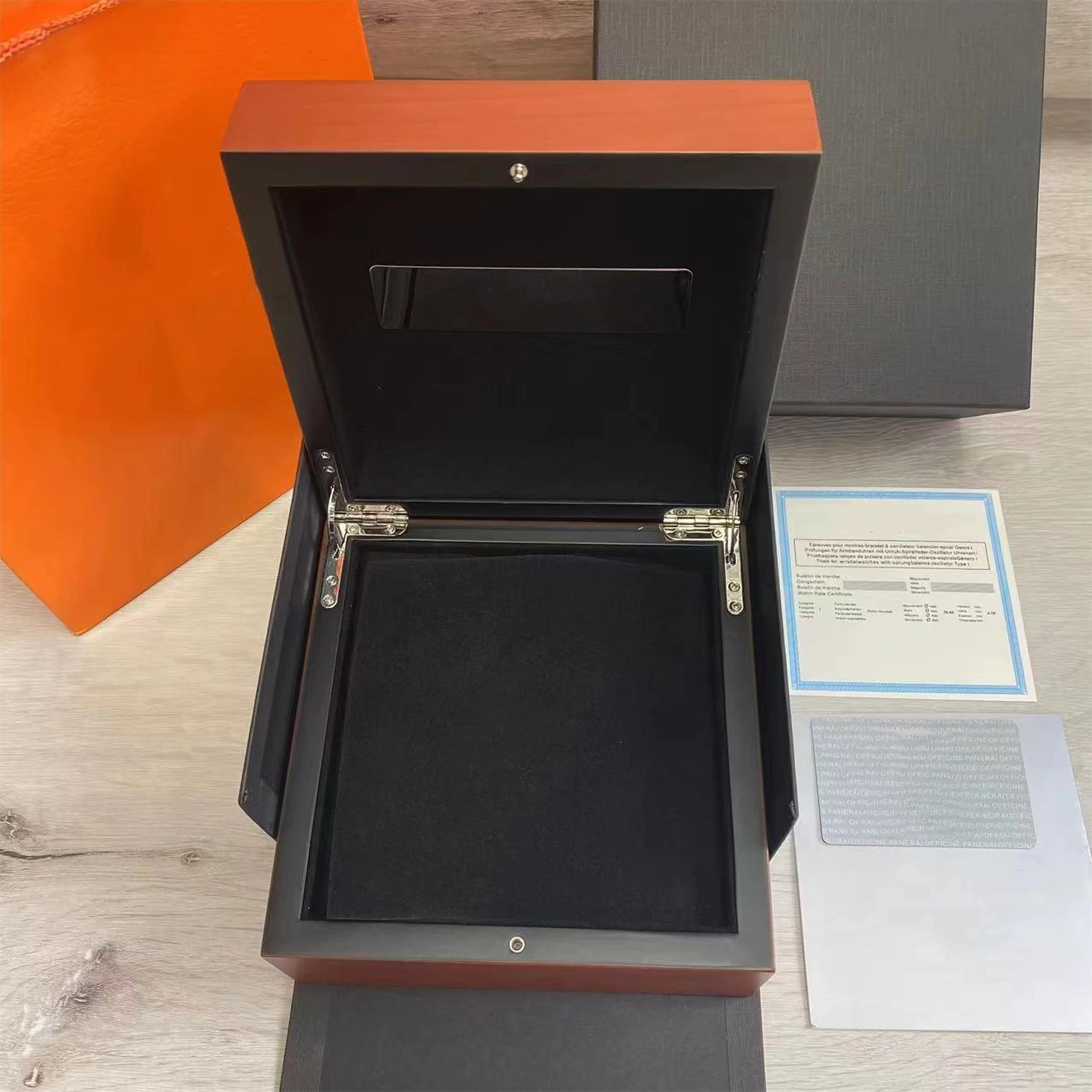 Factory Supplier Wholesale Mens For PAM Watch Box Original Wooden Inner Outer man's Watches Boxes Papers Wristwatch Good quailty