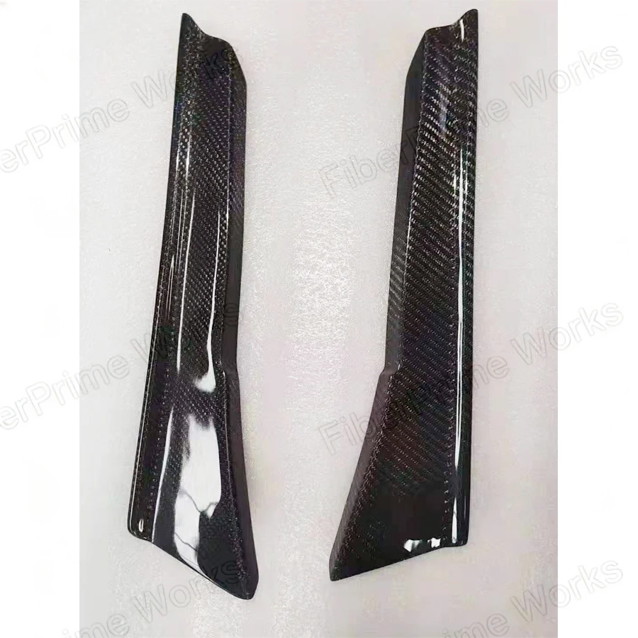 Фото Для BMW E90 E92 E93 M3 2007-2013: Накладки-сплиттеры (канарды) на передний бампер из настоящего карбона и FRP, гоночные аэродинамические элементы, комплект обвеса №2