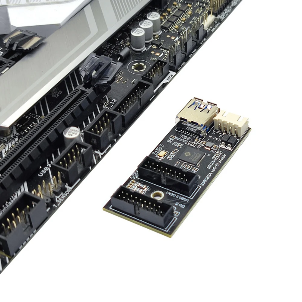 

USB3.2 фронтальная Плата расширения GEN1 19PIN к двойному 19PIN адаптер A-KEY с кабелем SATA 15PIN к 4PIN
