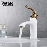 potato 3 colors bathroom basin faucet hollow shape bath cold and hot waterfall faucets single handle water mixer tap p10219
