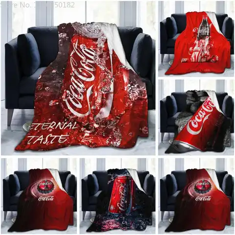 Восхитительное одеяло Coca Art Cola, пушистое теплое одеяло для весны и лета, постельное белье осенних цветов, мягкое Флисовое одеяло с 3D принтом