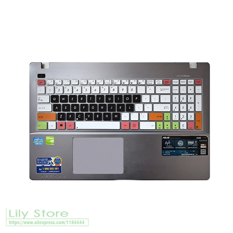 Для Asus N56 N61V N61J N71J N76 N550 N60 N551JM N750JK F550LC FX50 F552MD 15 6-дюймовая силиконовая защита для