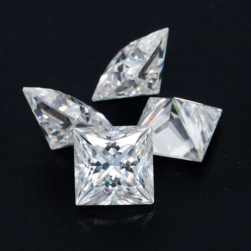 

Real Princess Cut Moissanite Stone D Color Brilliant Loose Gemstone Beads Lab Grown Diamond Pass Test GRA Certificated Top